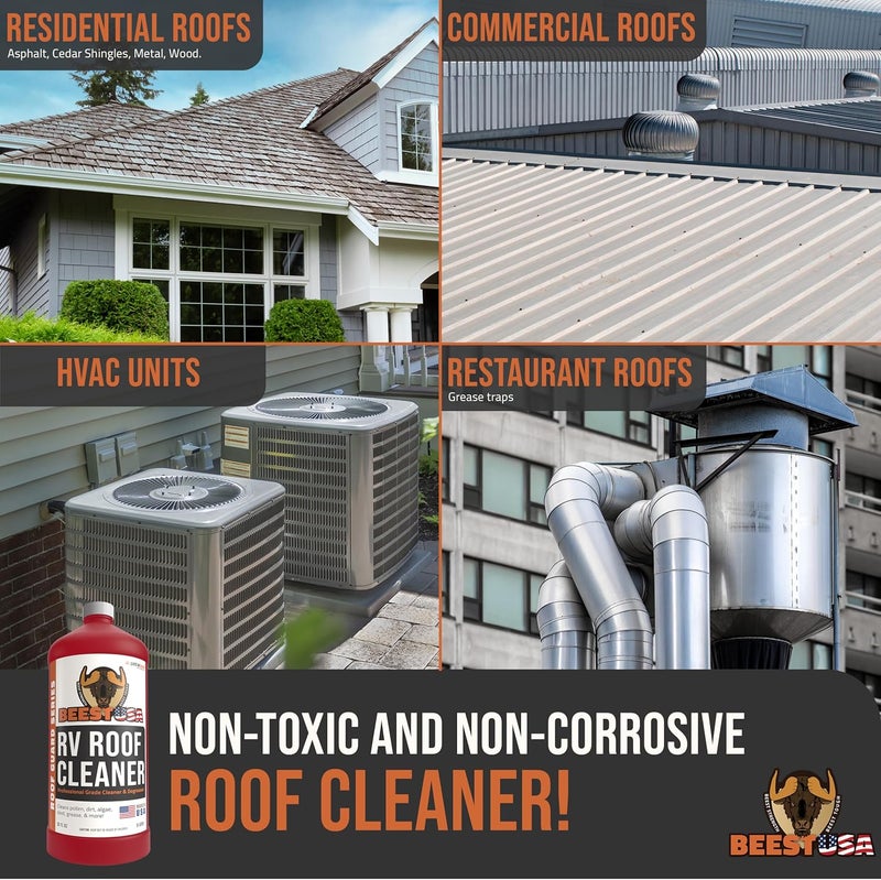 BEEST RV Roof Cleaner (32 Oz Super Concentrated Makes 5 gallons) - Roof Cleaner & Degreaser - Removes Dirt & Stains - Easy to Use - Best For Cleaning RVs, Campers, Trailer, Metal Building, Motorhomes - Image 3